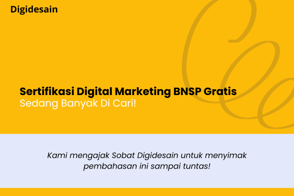 Sertifikasi Digital Marketing BNSP Gratis